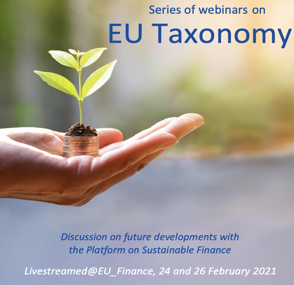 European Commission webinars on future developments with the Platform on Sustainable Finance